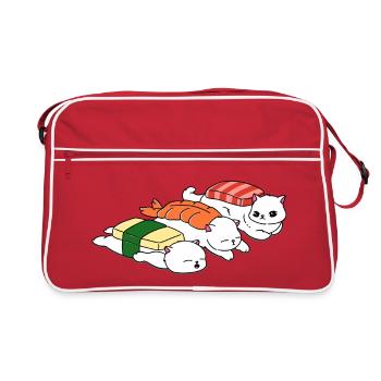 Meow Sushi - Retro Bag - red/white - Front