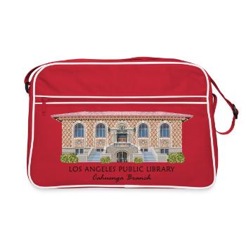 Los Angeles Public Library, hand-drawn - Retro Bag - red/white - Front