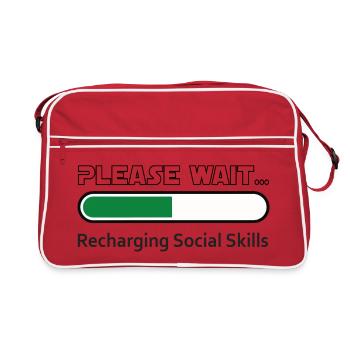 Recharging Social Skills - for white background - Retro Bag - red/white - Front
