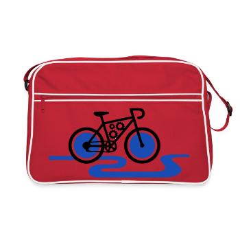 Moteur à engrenages moderne pour vélo électrique - Sac Retro - rouge/blanc - Devant