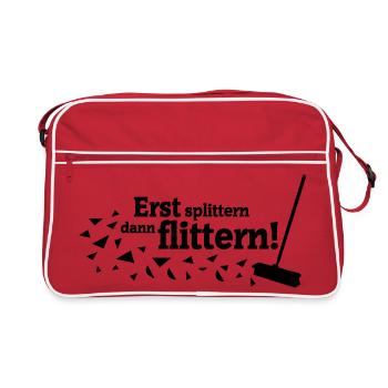 Polterabend Spruch - Retro Tasche - Rot/Weiß - Vorne