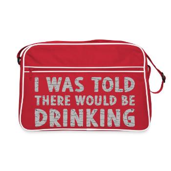 Grunge Text Cracked Stone - Retro Bag - red/white - Front