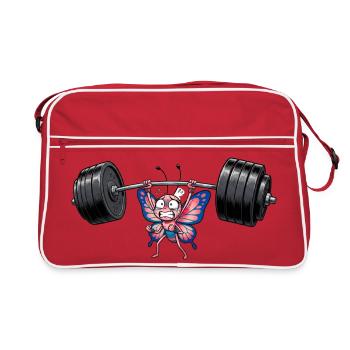 Papillon fort à la salle de sport - Sac Retro - rouge/blanc - Devant