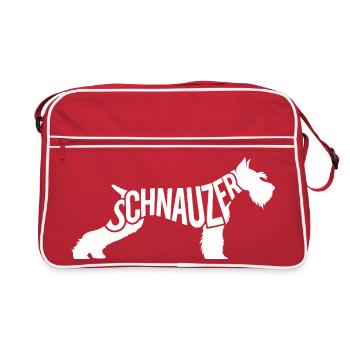Schnauzer Hund Liebhaber Riesenschnauzer Fan - Retro Tasche - Rot/Weiß - Vorne