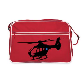 Notarzthubschrauber - Retro Tasche - Rot/Weiß - Vorne