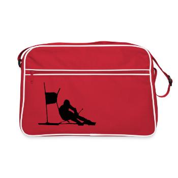 skifahren - Retro Tasche - Rot/Weiß - Vorne
