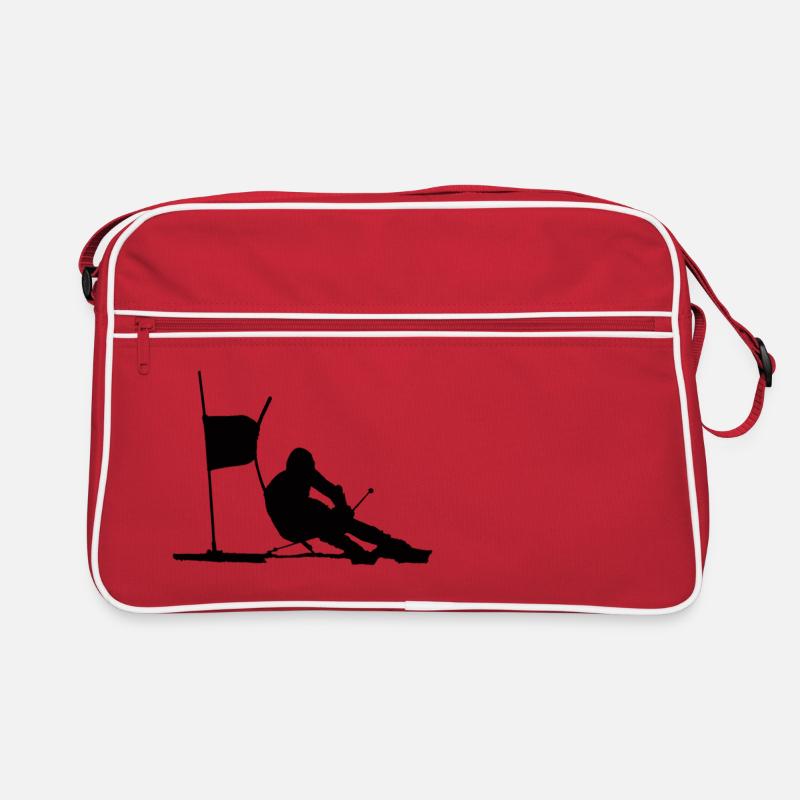 skifahren - Retro Tasche - Rot/Weiß