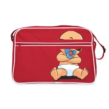 CD - Baby Gangsta mit Sonnenbrille und Schnuller - - Retro Tasche - Rot/Weiß - Vorne