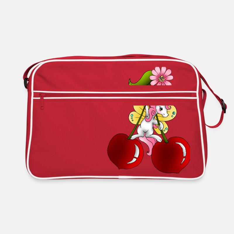 Pony Fee auf Kirsche mit Kirschblüten Retro Tasche