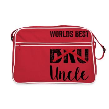 WORLDS MEILLEUR ONCLE Drôle cadeau frère bébé - Sac Retro - rouge/blanc - Devant