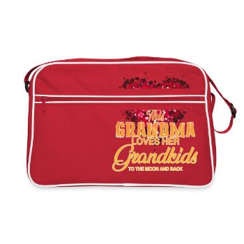 Cette grand-mère aime ses petits-enfants à la lune - Sac Retro - rouge/blanc - Devant
