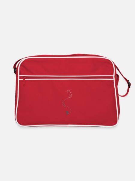 Ski you later blue grey - Retro Bag - red/white - Front