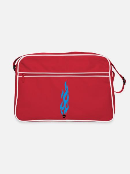 flammen - Retro Tasche - Rot/Weiß - Vorne