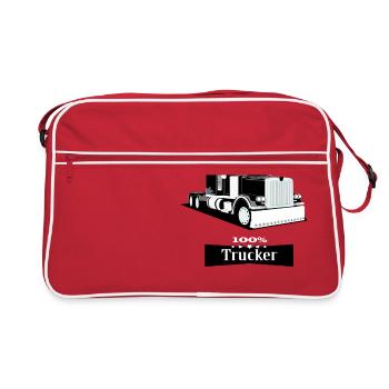 Best Trucker, 100% Trucker, Truck Mesh Design - Retro Bag - red/white - Front