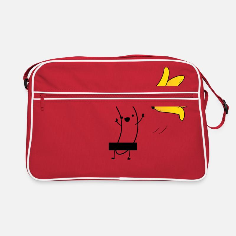 banane - Retro Tasche - Rot/Weiß