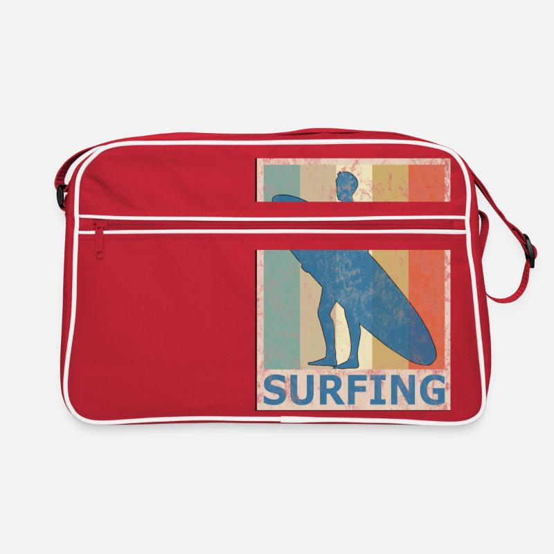 Retro Vintage Style Surfing Surfers Surfboard Retro Bag