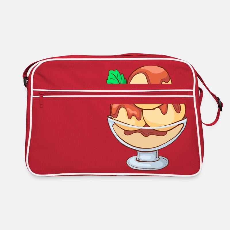 Eis Speiseeis Eiskrem Eiscreme Kugeleis Eisbecher Retro Tasche