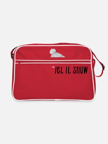 Let it Snow - Schnee / Winter T-Shirt - Retro Tasche - Rot/Weiß - Vorne
