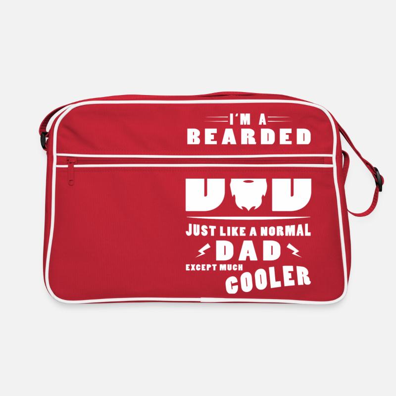 Im A Bearded DAD - Retro Tasche - Rot/Weiß