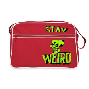 Stay Weird Crazy Gangster Skull Skull Freak - Retro Bag - red/white - Front