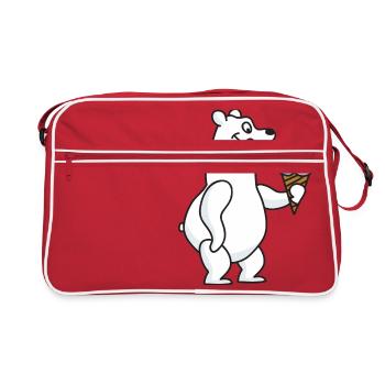 Ice Bear Ice Cream Ice Cream Ball Ice Winter - Retro Bag - red/white - Front
