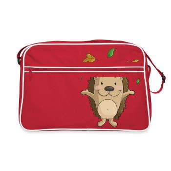 bande dessinée hérisson - Sac Retro - rouge/blanc - Devant