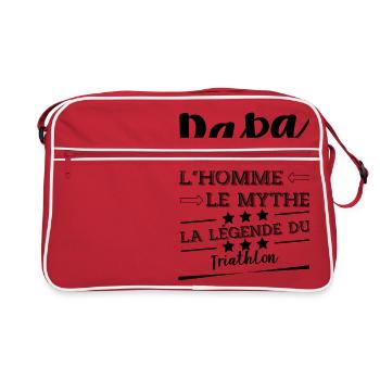 Papa la légende Triathlon cadeau - Sac Retro - rouge/blanc - Devant