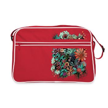 Fleurs et feuilles - Sac Retro - rouge/blanc - Devant