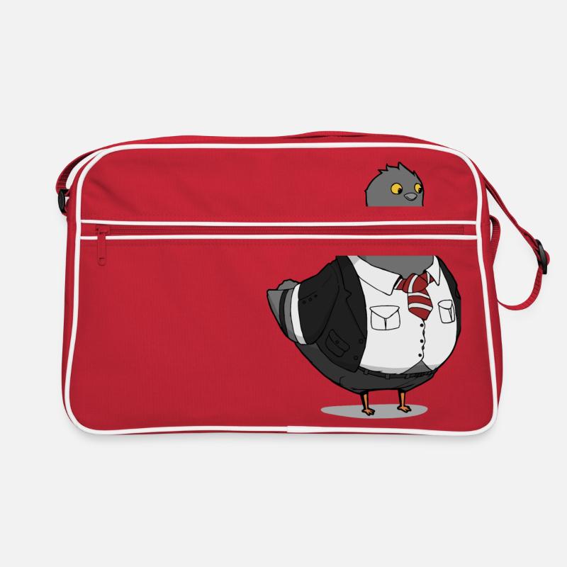 Taube - Retro Tasche - Rot/Weiß