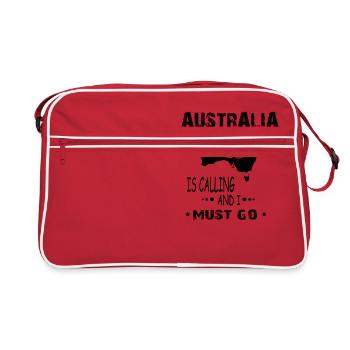 Australie is calling and i must go - Retro Bag - red/white - Front