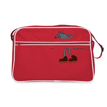 Wolf - Retro Tasche - Rot/Weiß - Vorne