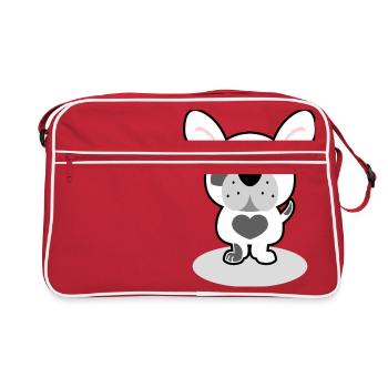 French Bulldog - Retro Bag - red/white - Front