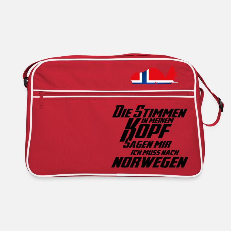 Stimme Norwegen 2 - Retro Tasche - Rot/Weiß