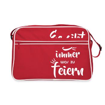 Party - Immer was zu feiern - Retro Tasche - Rot/Weiß - Vorne
