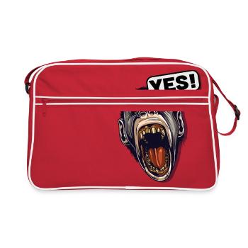 YES! Primate Monkey Chimpanzee - Retro Bag - red/white - Front