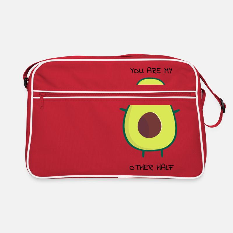 Partner Shirt Avocado Teil 1 - Retro Tasche - Rot/Weiß