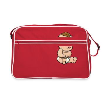 Baby Angry Stubborn Angry Protest Toddler - Retro Bag - red/white - Front