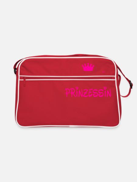 Vollzeit Prinzessin - Retro Tasche - Rot/Weiß