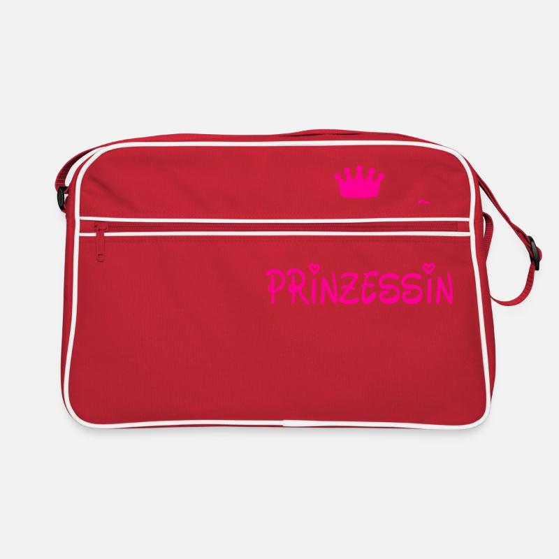 Vollzeit Prinzessin - Retro Tasche - Rot/Weiß