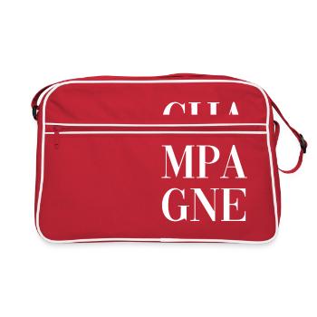- - Sekt - Trinken - Alkohol - Retro Tasche - Rot/Weiß - Vorne