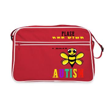 Please Bee Kind I Have Autism - Retro Bag - red/white - Front