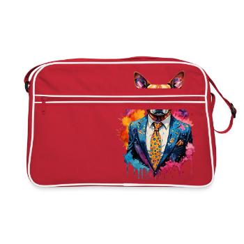 Chien en costume - Sac Retro - rouge/blanc - Devant