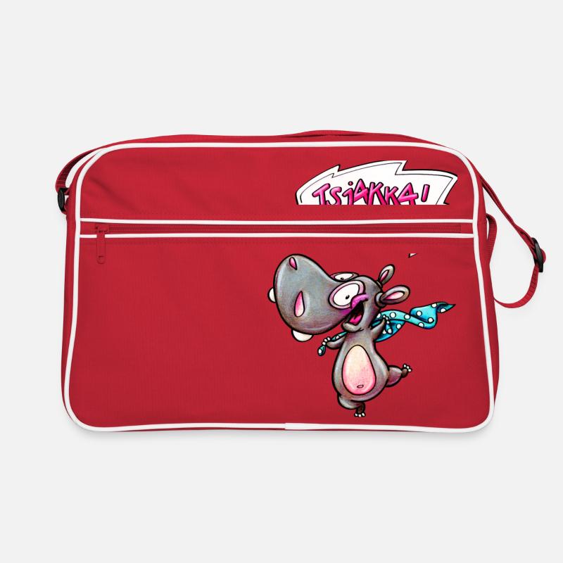 hippo tsjakka! - Retro Tasche - Rot/Weiß