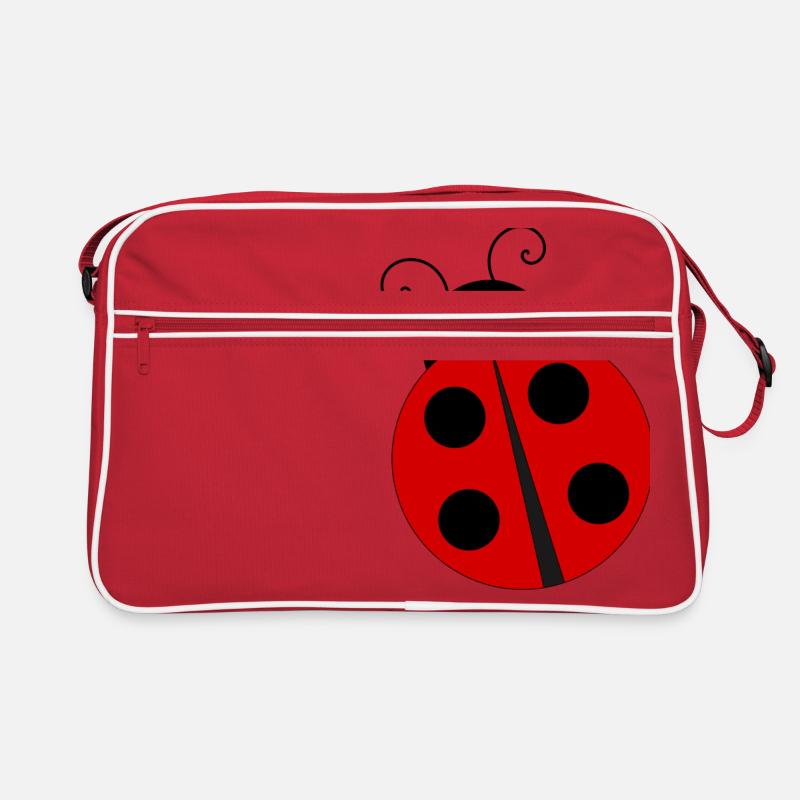 Marienkäfer,Tier,Comic - Retro Tasche - Rot/Weiß