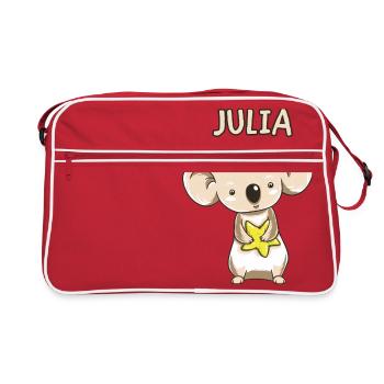Koala enfant drôle copie cadeau d'anniversaire Julia - Sac Retro - rouge/blanc - Devant