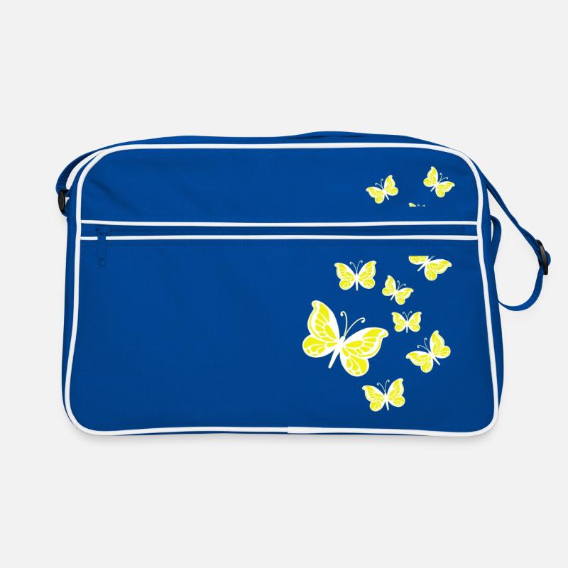 Butterflies white-yellow Retro Bag