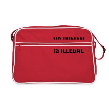 Aucun humain n'est illégal Politique Politique - Sac Retro - rouge/blanc - Devant