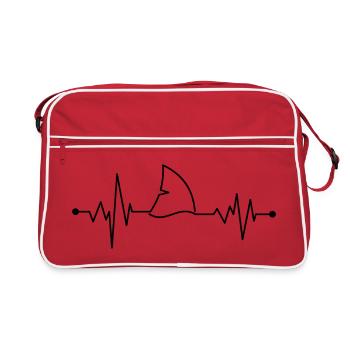 Heartbeat shark fin - Retro Bag - red/white - Front