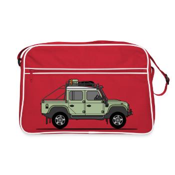 Defender 110 - Double cabine tout terrain - Sac Retro - rouge/blanc - Devant