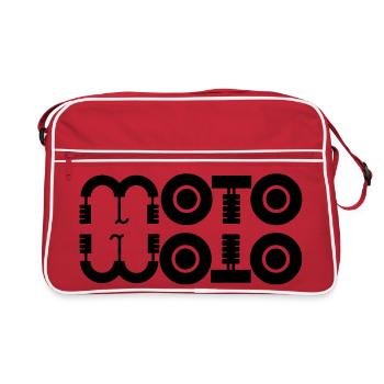 moto, fan de moto, logo moto, motard - Sac Retro - rouge/blanc - Devant